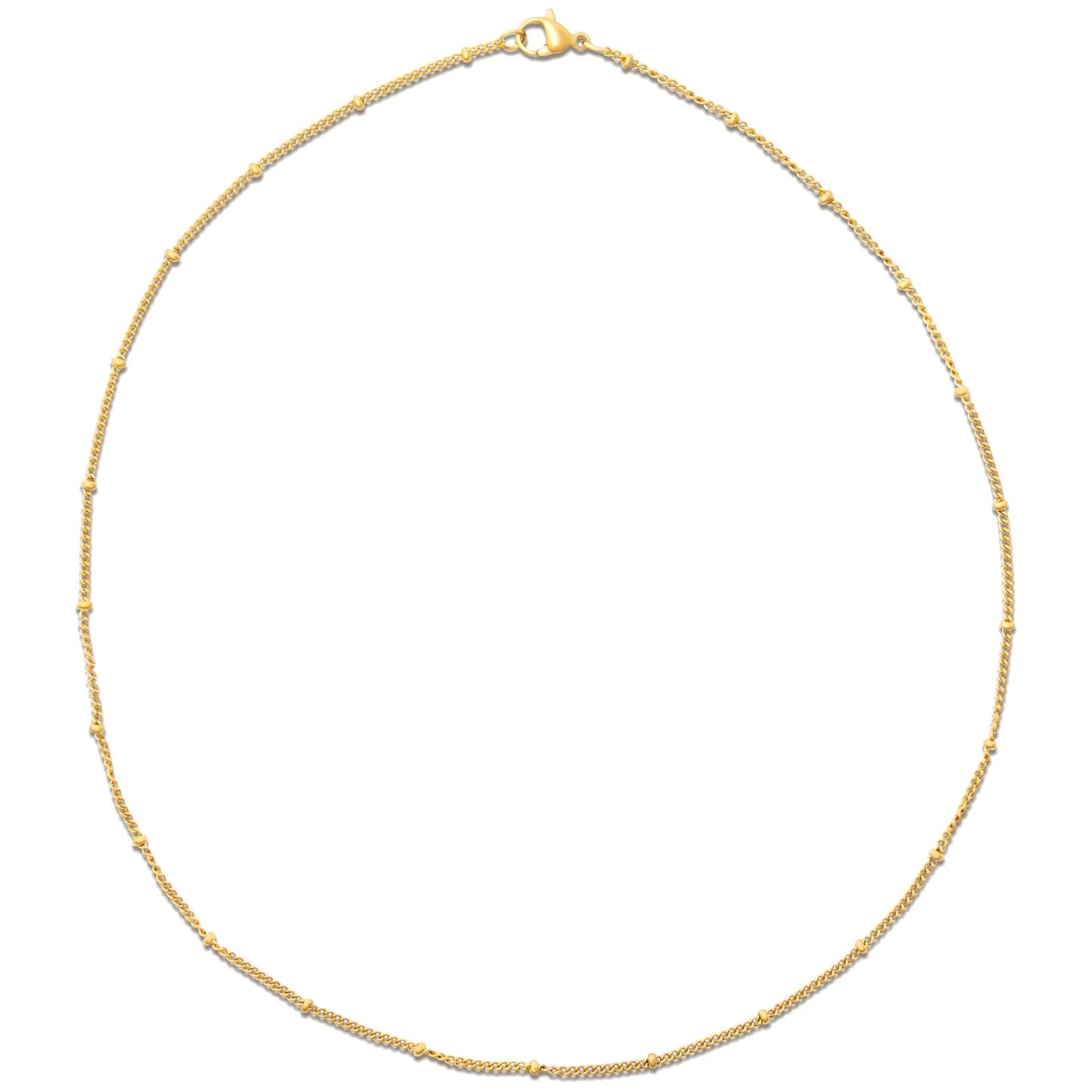 Helsa Dainty Beaded Chain Necklace - Gold 128 - She Chester
