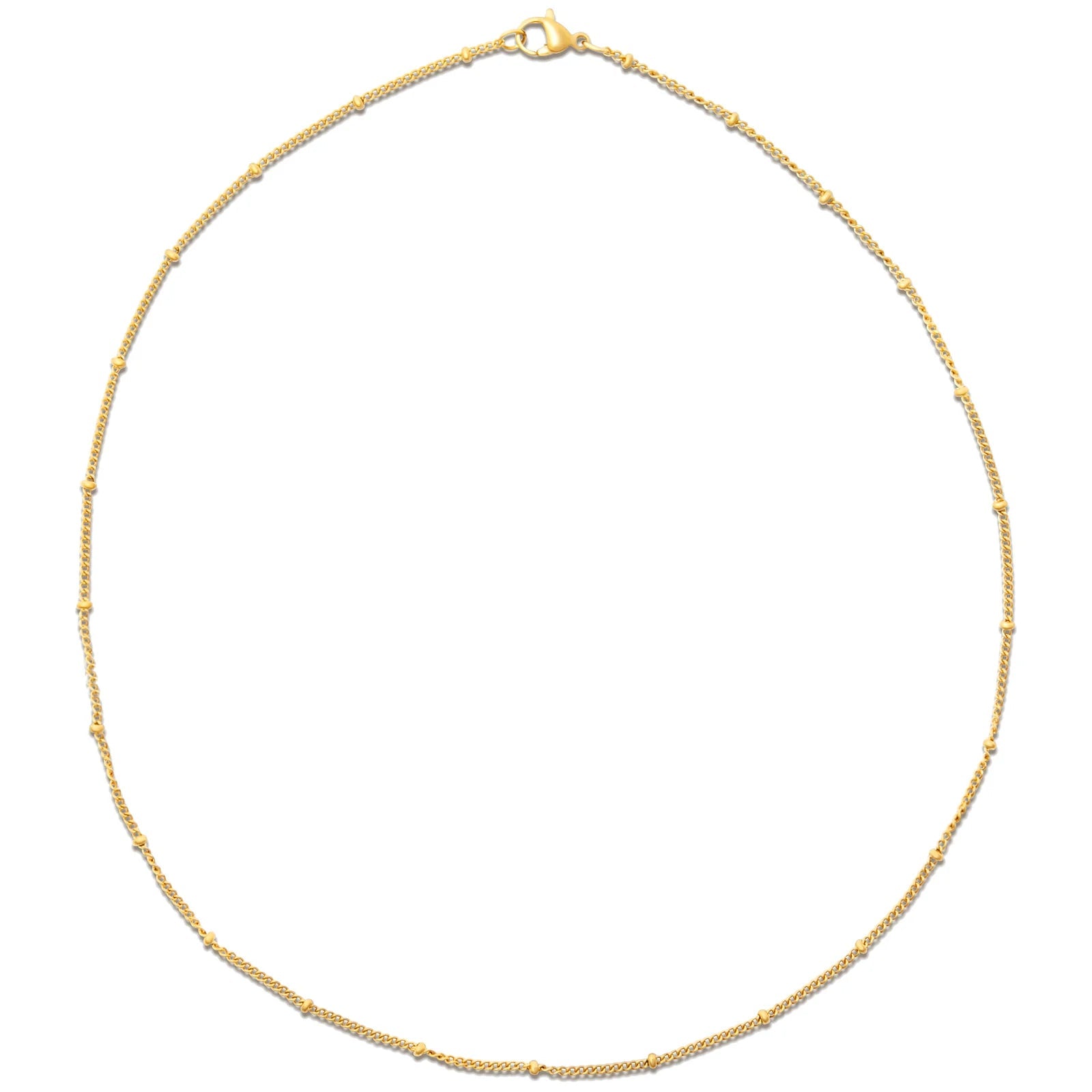 Helsa Dainty Beaded Chain Necklace - Gold 128 - She Chester