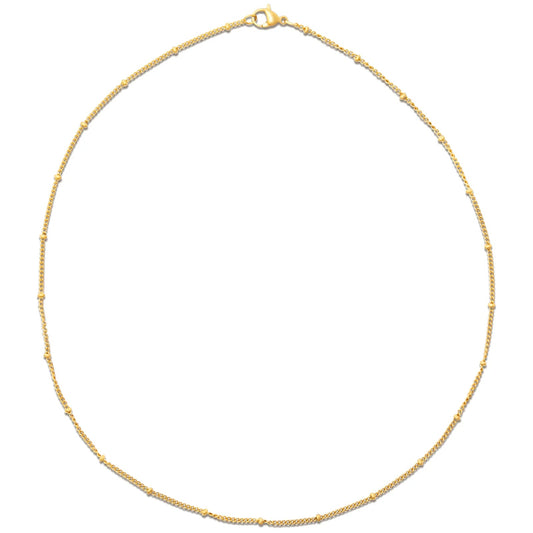 Helsa Dainty Beaded Chain Necklace - Gold 128 - She Chester