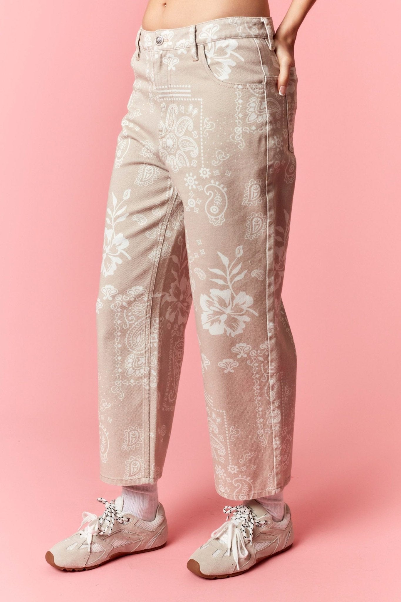 Hibiscus Paisley Straight Fit Jeans - She Chester