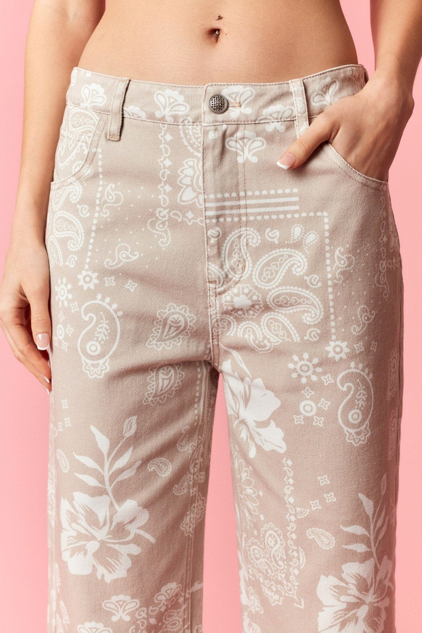 Hibiscus Paisley Straight Fit Jeans - She Chester