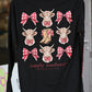 Highland Cow Bow LS Tee - She Chester