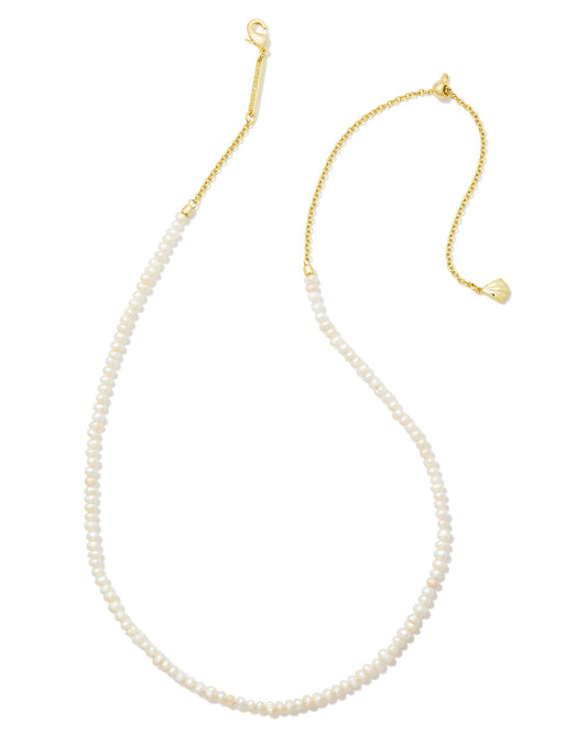 LOLO STRAND NECKLACE IN GOLD WHITE PEARL