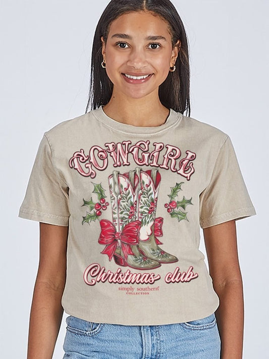 Holiday Cowgirl Boots Tee - She Chester