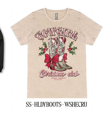 Holiday Cowgirl Boots Tee - She Chester