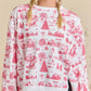 Holiday Toile Printed Oversized Pullover - She Chester