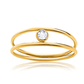 Hollis Double Layer Gold Solitaire Ring Size 6 - She Chester