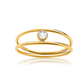 Hollis Double Layer Gold Solitaire Ring Size 7 - She Chester