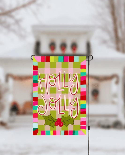 Holly Jolly Jewel Tone Garden Flag - She Chester