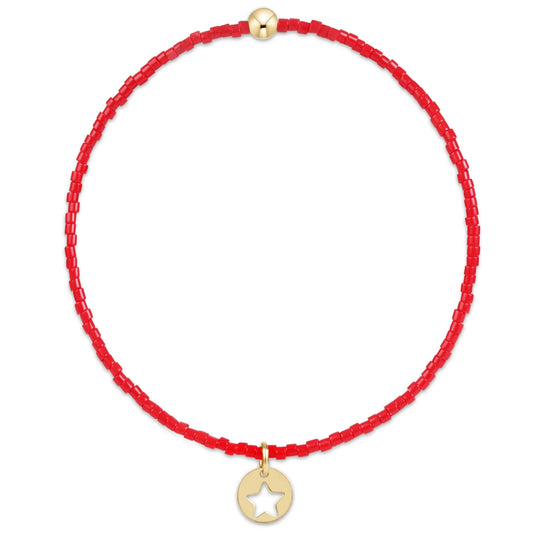 Hope Classic Bracelet Bright Red Star Small Gold - She Chester