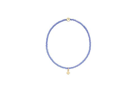 Hope Classic Bright Blue Bracelet - Signature Cross Small Gold Charm - She Chester