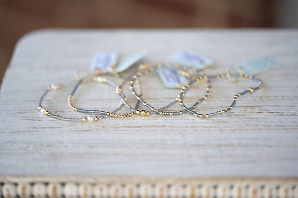 Hope Classic Morning Mist Bracelet - Signature Cross Small Gold Charm - She Chester