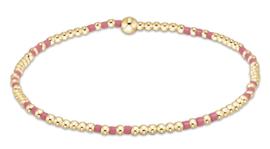 HOPE JOY PATTERN 2MM BEAD BRACELET - BRIGHT PINK - She Chester
