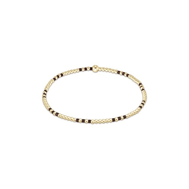 Hope Joy Pattern 2mm Bead Bracelet - Chocolate - She Chester