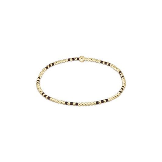 Hope Joy Pattern 2mm Bead Bracelet - Chocolate - She Chester