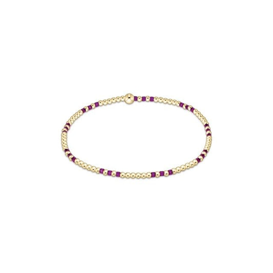 Hope Joy Pattern 2mm Bead Bracelet - Fuchsia - She Chester