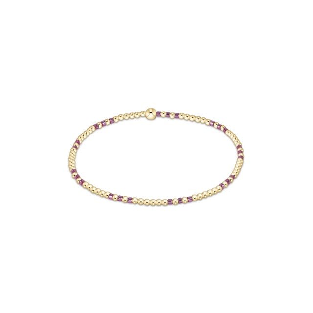 Hope Joy Pattern 2mm Bead Bracelet - Pink Metallic - She Chester