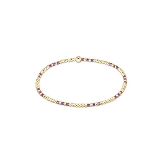 Hope Joy Pattern 2mm Bead Bracelet - Pink Metallic - She Chester