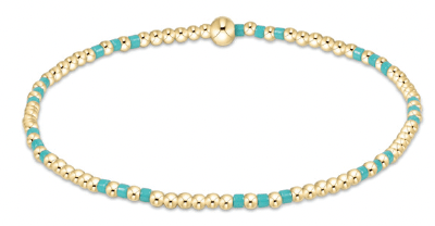 HOPE JOY PATTERN 2MM BEAD BRACELET - TURQUOISE - She Chester