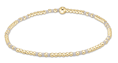 HOPE JOY PATTERN 2MM BEAD BRACELET - WHITE - She Chester