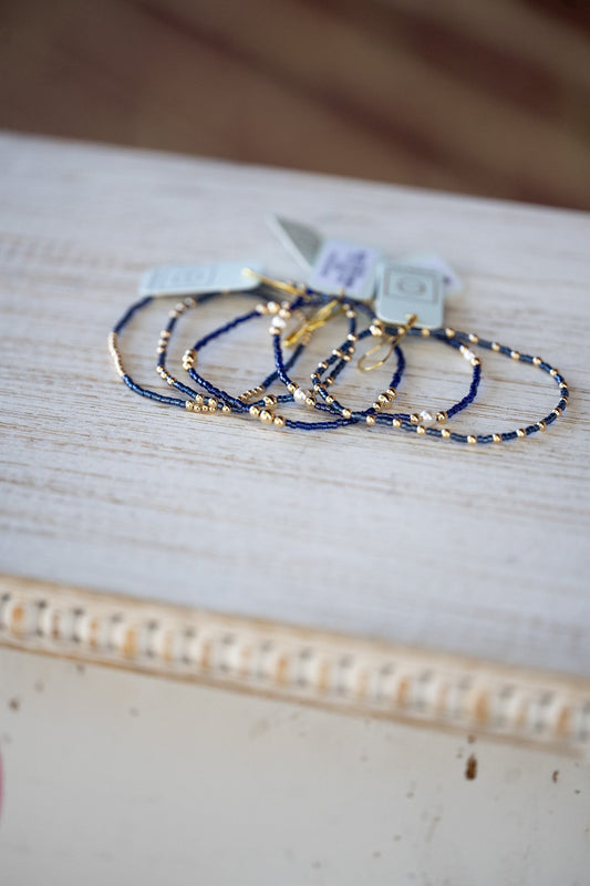 Hope Purpose Pearl Bracelet - Navy - She Chester