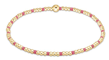 HOPE SINCERITY PATTERN 2MM BEAD BRACELET - BRIGHT PINK - She Chester