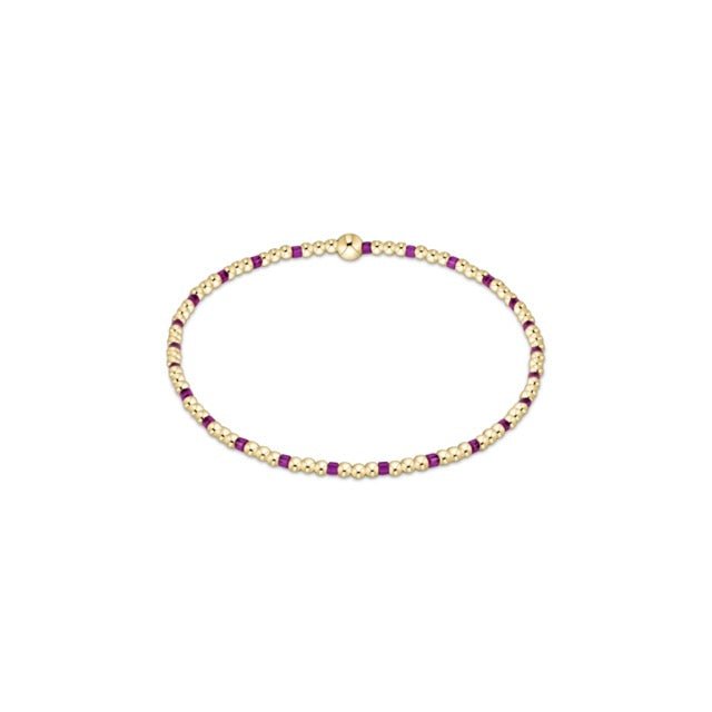 Hope Sincerity Pattern 2mm Bead Bracelet - Fuchsia - She Chester
