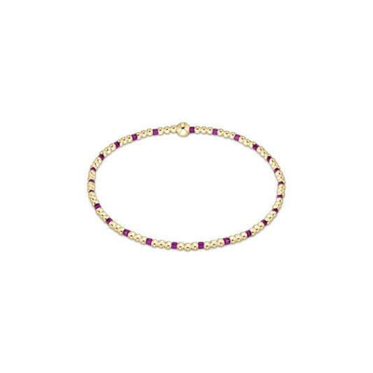 Hope Sincerity Pattern 2mm Bead Bracelet - Fuchsia - She Chester