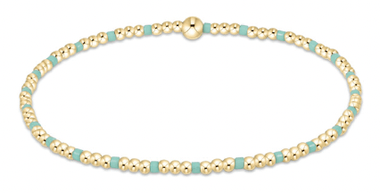 HOPE SINCERITY PATTERN 2MM BEAD BRACELET - MINT - She Chester