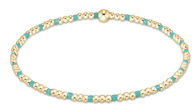 HOPE SINCERITY PATTERN 2MM BEAD BRACELET - TURQUOISE - She Chester