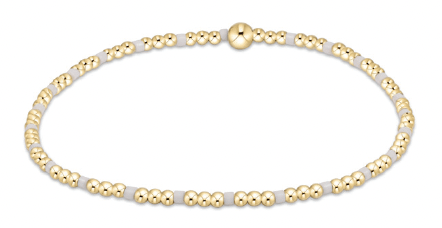 HOPE SINCERITY PATTERN 2MM BEAD BRACELET - WHITE - She Chester