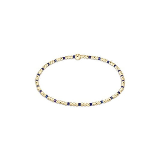 Hope Sincerity Pattern 2mmBead Bracelet - Blue Metallic - She Chester