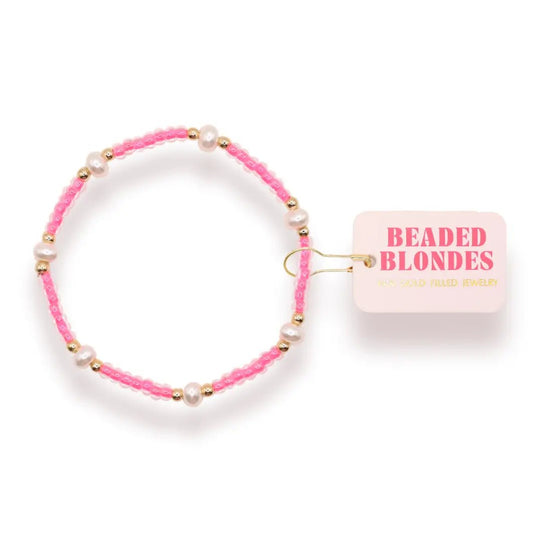 Hot Pink Pearl BB Standard Bracelet - She Chester