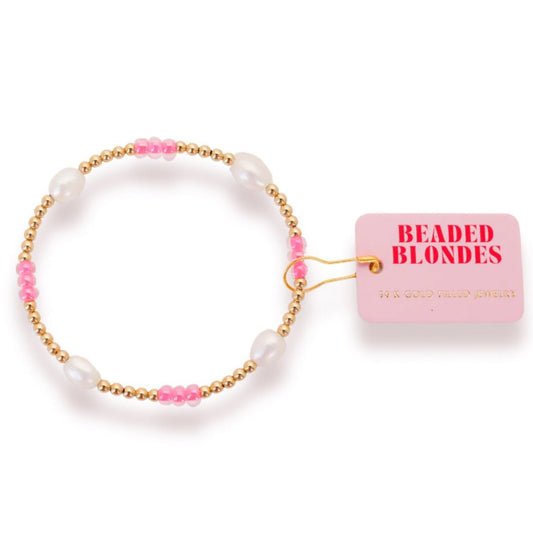 Hot Pink Pearl Poppi Bracelet Standard Size - She Chester