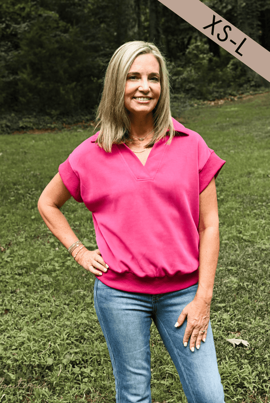 Hot Pink Short Sleeve Tunic - She Chester