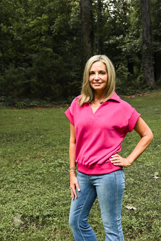 Hot Pink Short Sleeve Tunic - She Chester