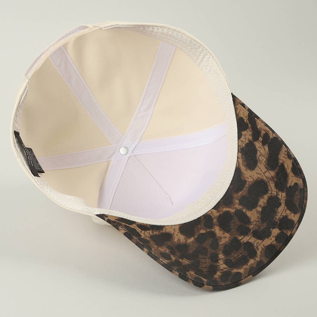 Howdy Darlin' Embroidered Leopard Brim Trucker Hat - She Chester