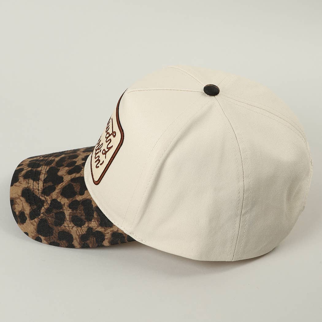 Howdy Darlin' Embroidered Leopard Brim Trucker Hat - She Chester