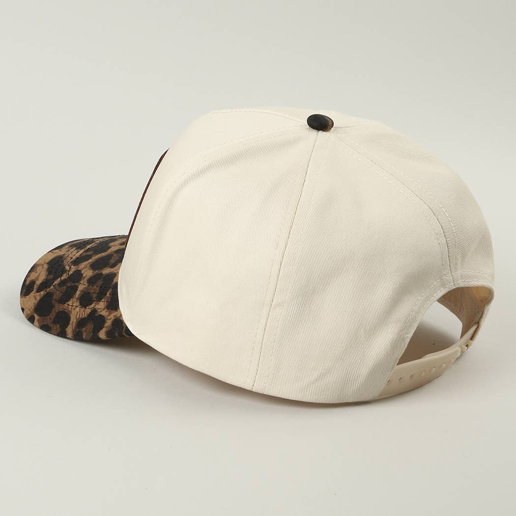 Howdy Darlin' Embroidered Leopard Brim Trucker Hat - She Chester