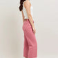HW Garment Dyed Crop Wide Leg - Rose 88983 - She Chester