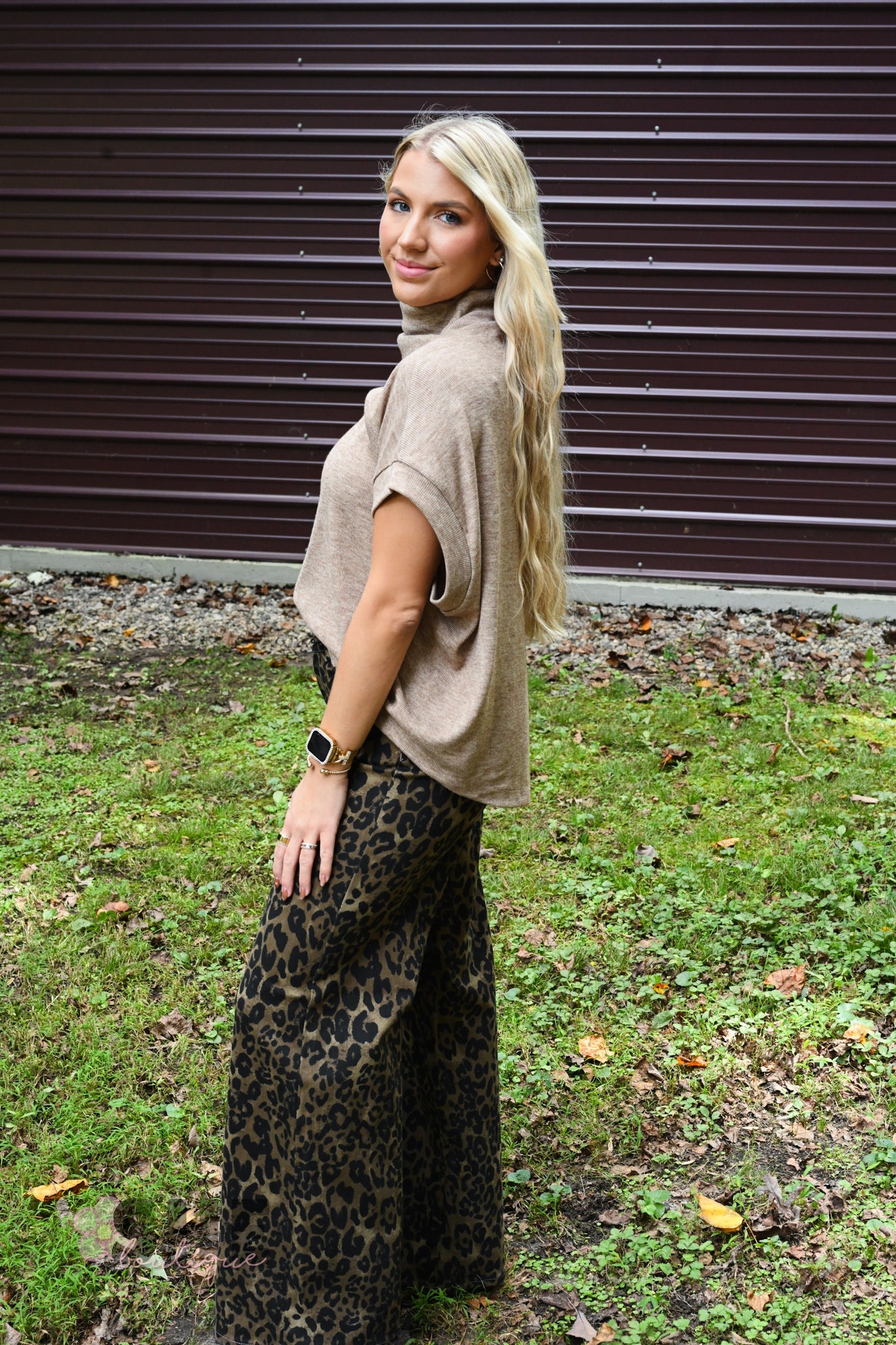 HW Retro Wide Leg Leopard Jeans 881022 - She Chester