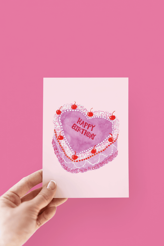 I Heart Birthdays Cake Greeting Card - She Chester