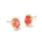 Daphne Stud Earrings Gold Coral Pink MOP