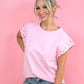 Pink Studded Sleeve Top -