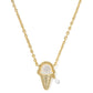 ICE CREAM SHORT PENDANT NECKLACE GOLD IVORY MOTHER OF PEARL - She Chester