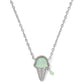 ICE CREAM SHORT PENDANT NECKLACE SILVER MINT MOTHER OF PEARL - She Chester
