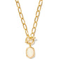 Daphne Link Chain Necklace Gold Ivory MOP