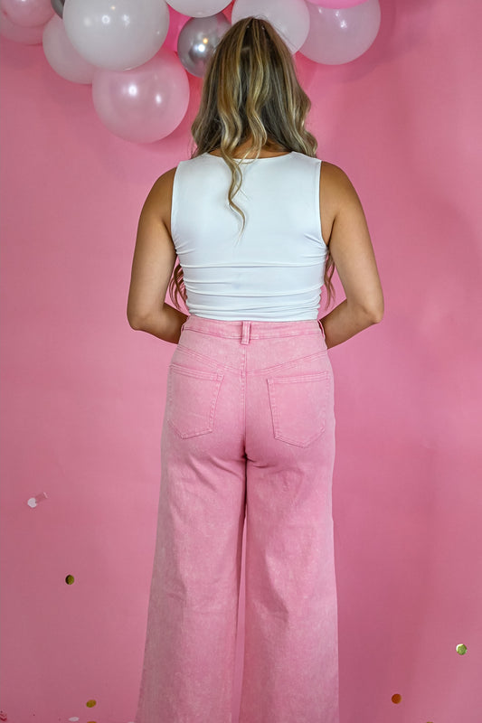 Pink Wide Leg Jean -