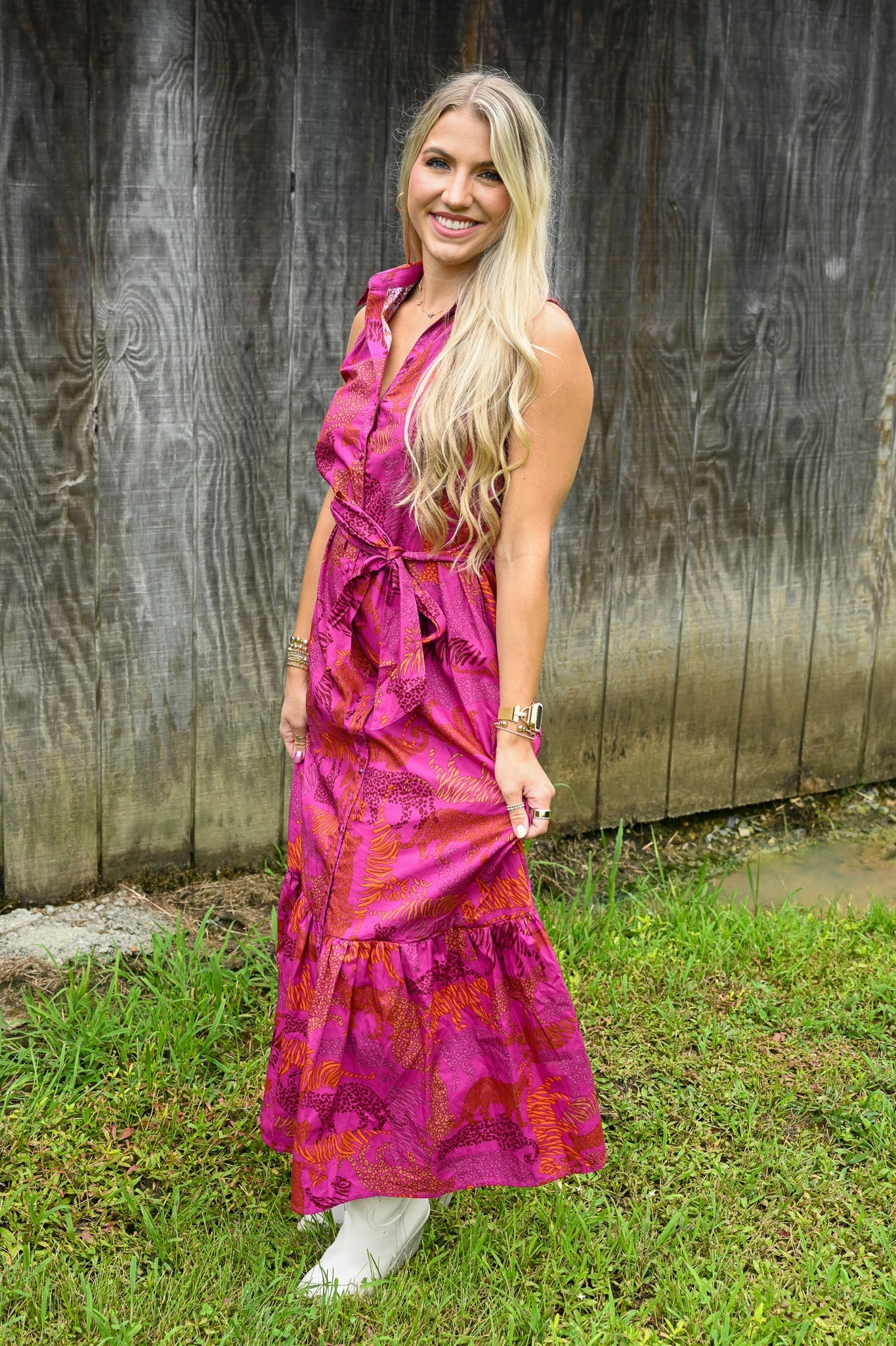 In The Jungle Cileah Collared Maxi Dress - She Chester