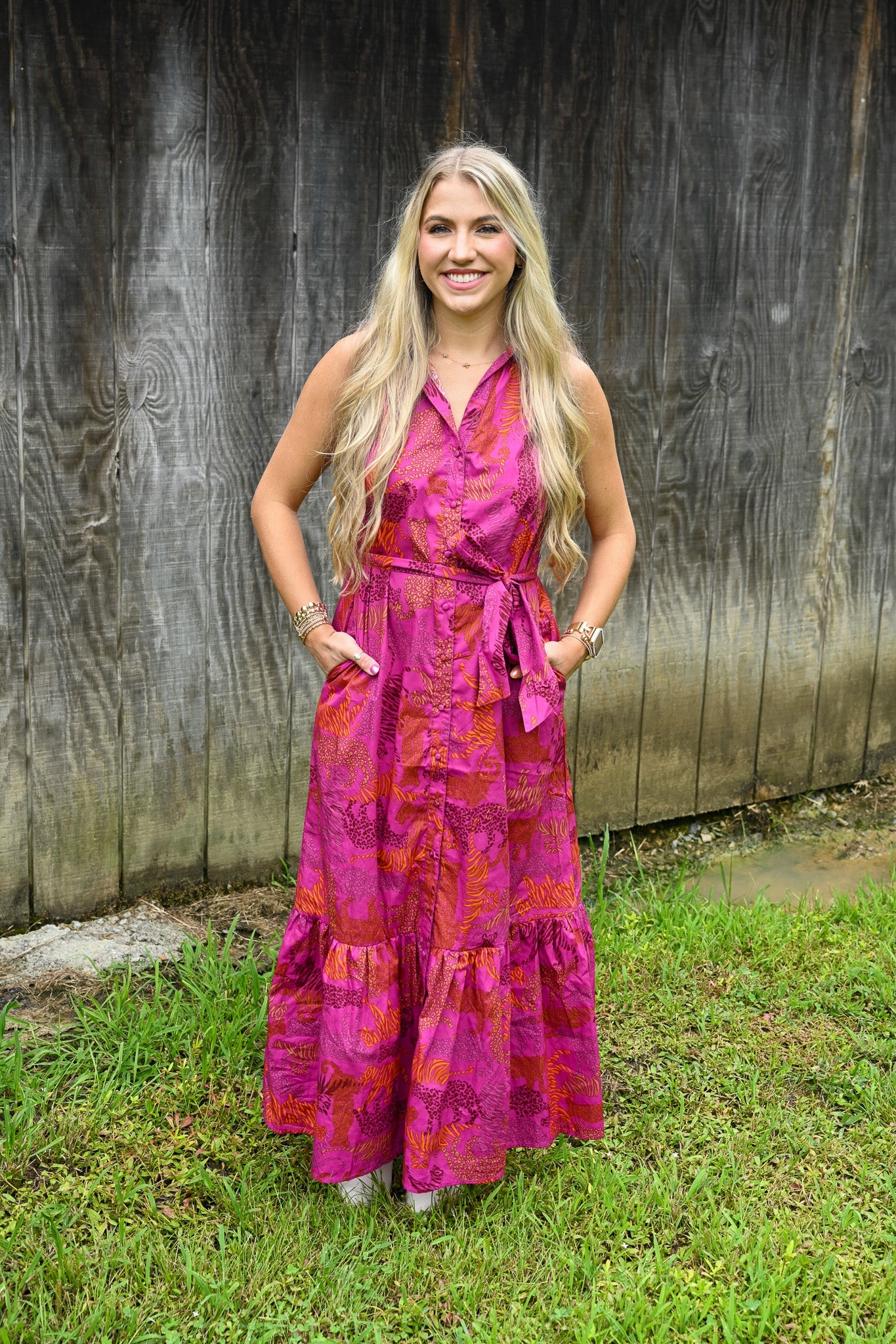 In The Jungle Cileah Collared Maxi Dress - She Chester